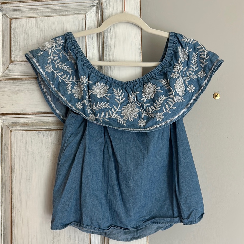 Forever 21 Denim Off the Shoulder Top